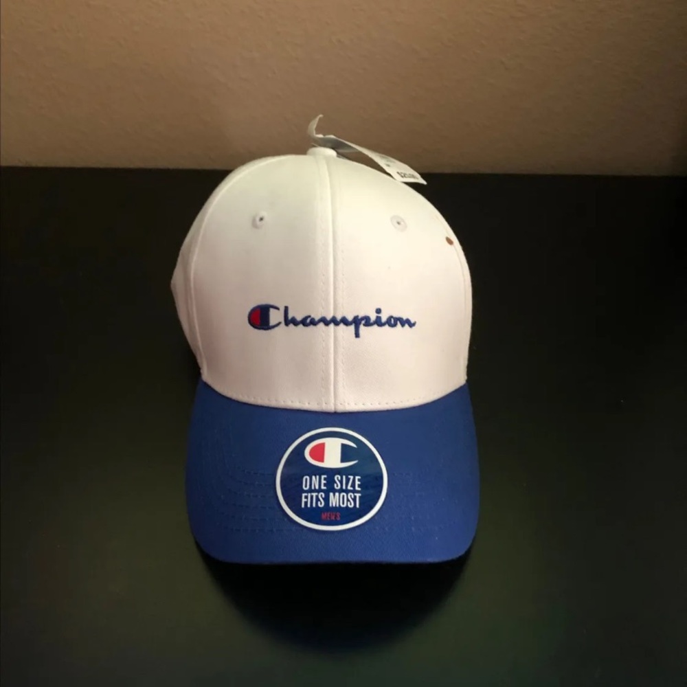 Champion White and Blue Baseball Cap